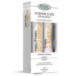 Power of Nature Promo (1+1) Vitamin C 1000mg & Vitamin D3 1000iu, 24eff.tabs & Vitamin C 500mg, 20eff.tabs, 1set